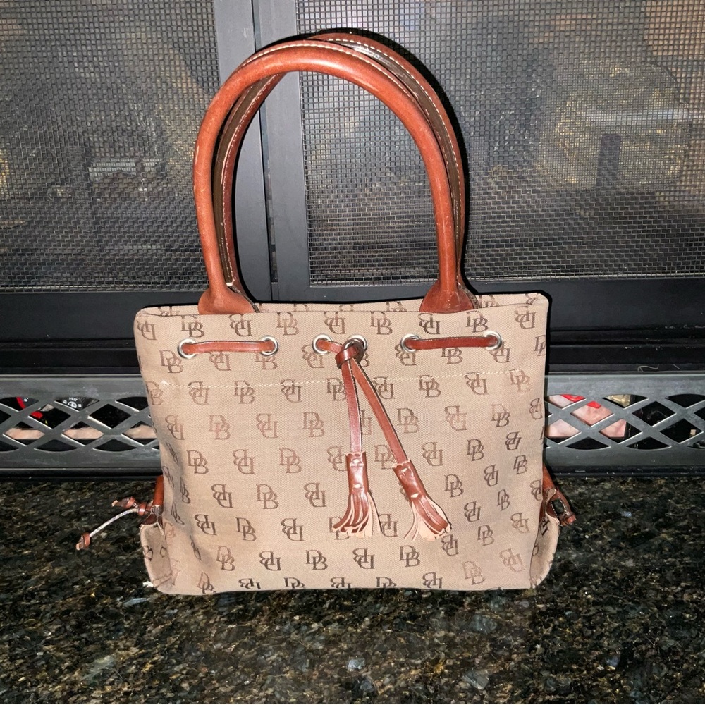 Dooney & Bourke Brown Tote Bag with Leather Accents